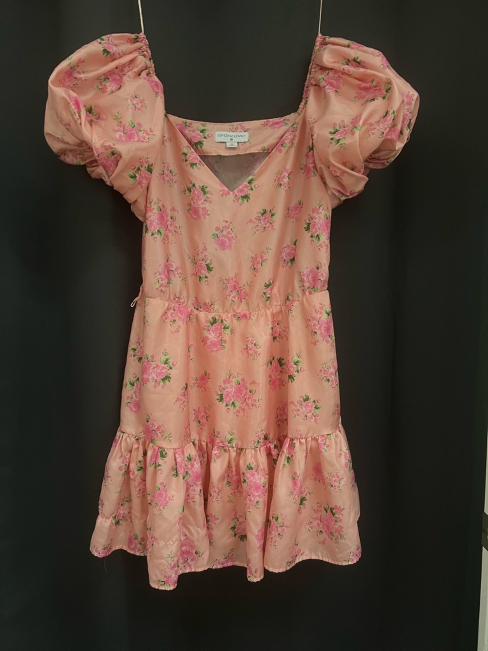 LoveShack Fancy Floral Puff-Sleeve Dress